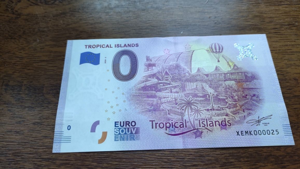 Banknot Euro 0 Tropical Islands , nowy