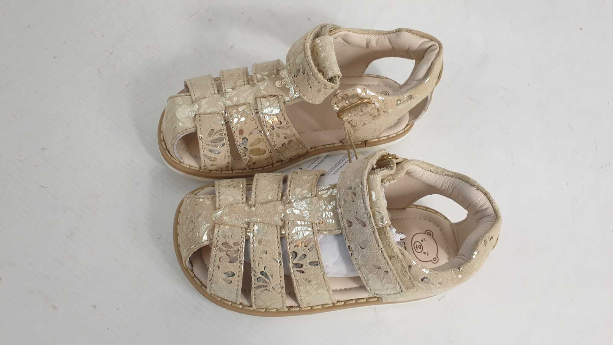 Lasocki Kids sandałki dziecięce skóra naturalna złoty rozmiar 24