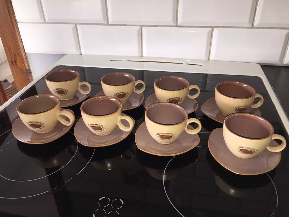 Nowy serwis kawowy do espresso ethos, ceramika, zestaw filiżanek