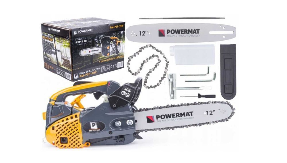 PIŁA SPALINOWA ŁAŃCUCHOWA Powermat 1500 W / 2 KM Łatwa w obsłudze