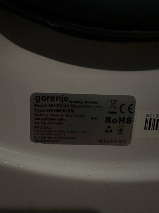 Пральна машинка Gorenje/ стіральна машинка горєньє 6 кг