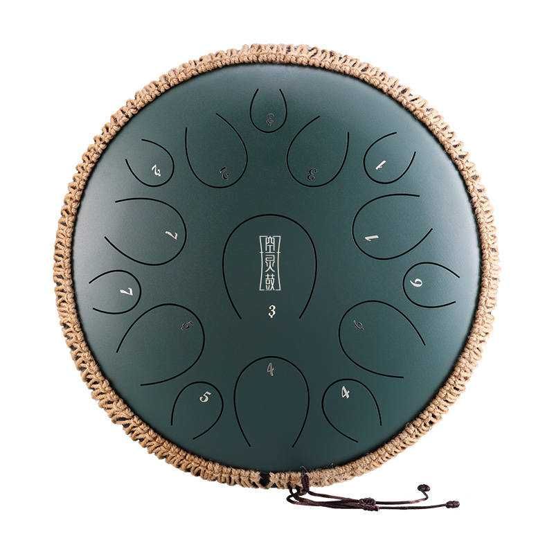 Round tongue drum Hluru TY15-14-M.Green 14" 15gł. Tank Drum steeldrum