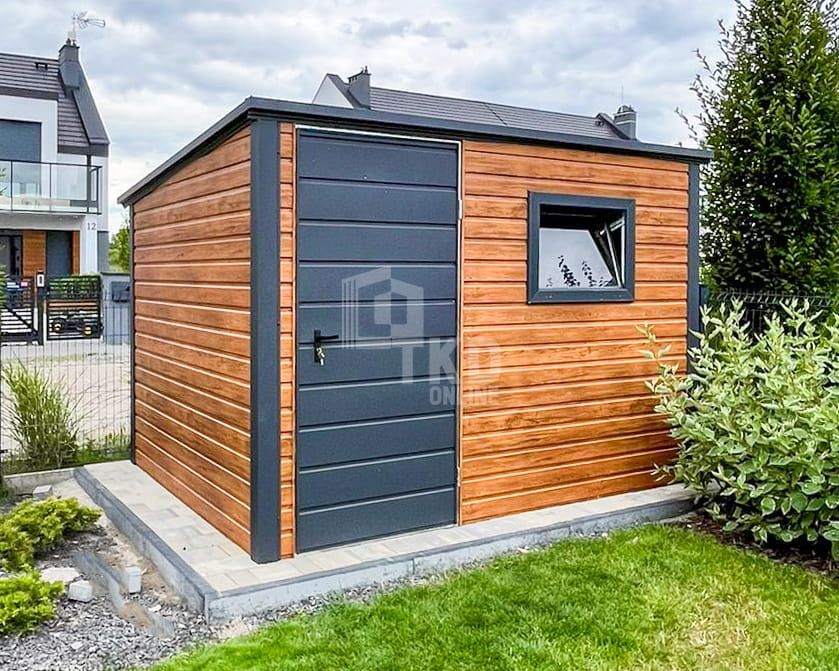 Schowek Domek Ogrodowy 3X2,5M Drzwi Okno - Dach Spad W Tył Tkd273