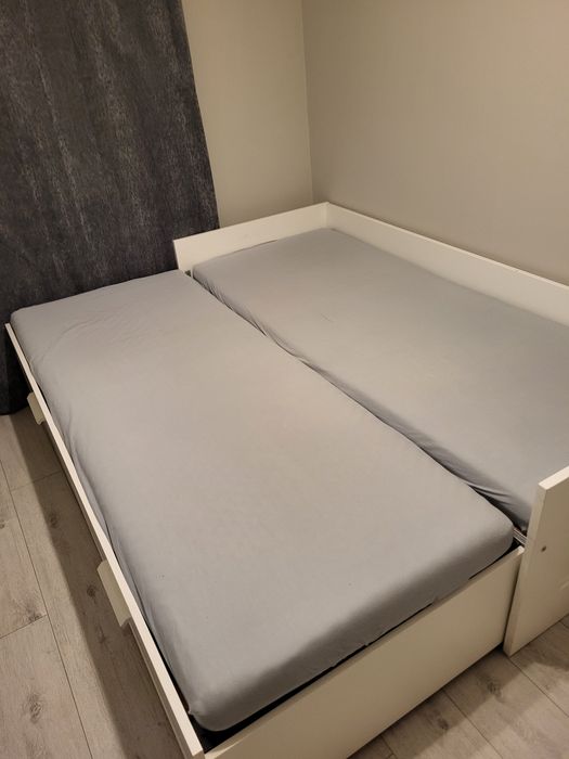 Łóżko Ikea Brimnes 80-160x200 + materace