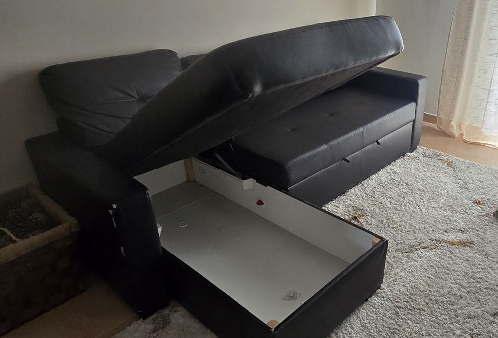 Sofá 3 Lugares com Chaise Longue e Arrumação