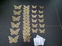 Nowe dekoracyjne motylki złote 30szt
