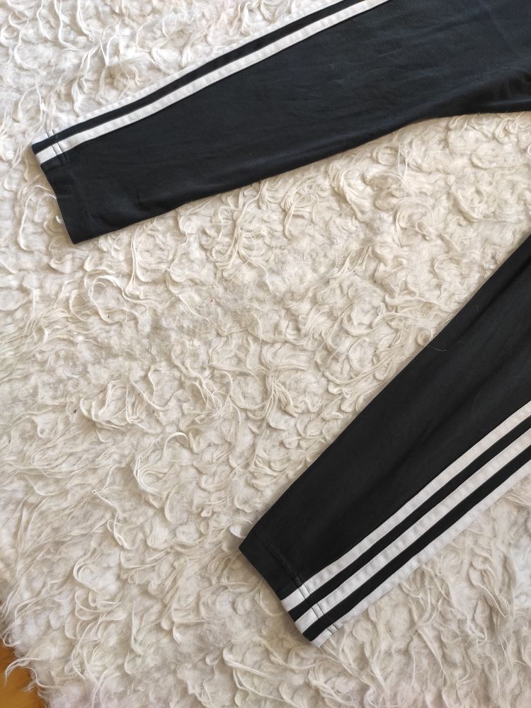 Spodnie dresy Adidas 3 stripes białe paski rozmiar XS czarne