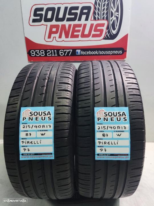 2 pneus semi novos 215-40r17 pirelli - oferta dos portes 90 EUROS
