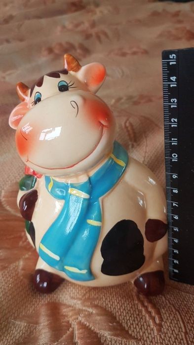 Скарбничка Весела Корівка кераміка декор копилка