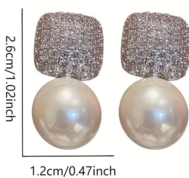 Brincos de Zircônia com Pérolas - Novos