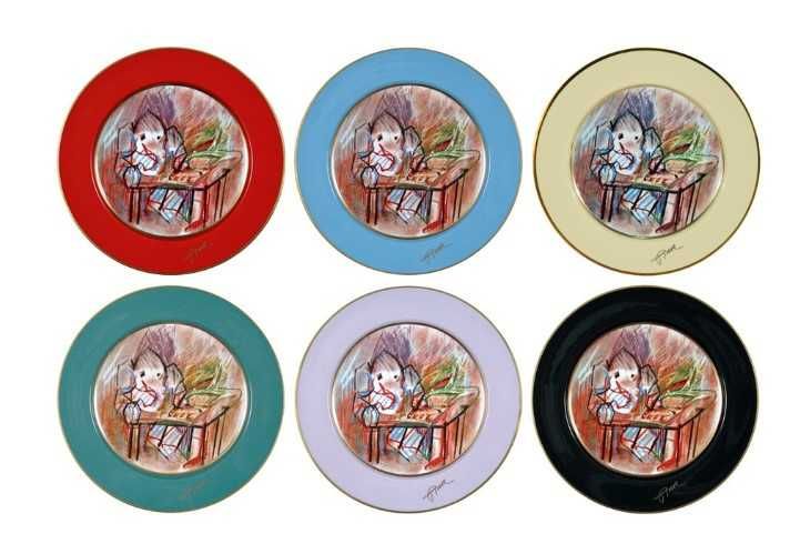 Prato porcelana Julio Pomar O Estudioso