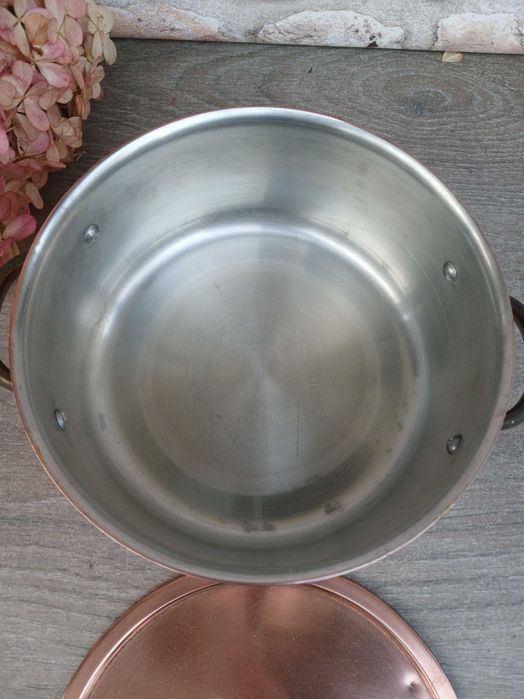 Miedziany garnek z pokrywką pojemność 1,6 litra