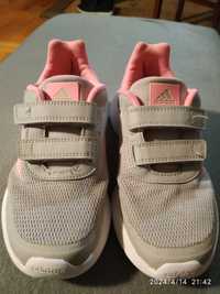 Buty dziewczęce adidas szaro różowe r 32, uzywane