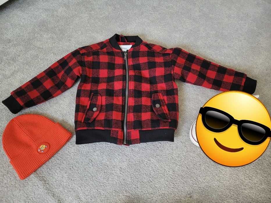 Ciepła bomberka kurteczka ocieplana 4-5 lat Reserved+czapka 110cm