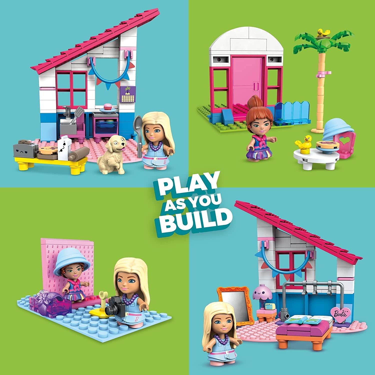 Mega Construx Barbie Malibu Zestaw do Budowania, 445 elementów, HBF32