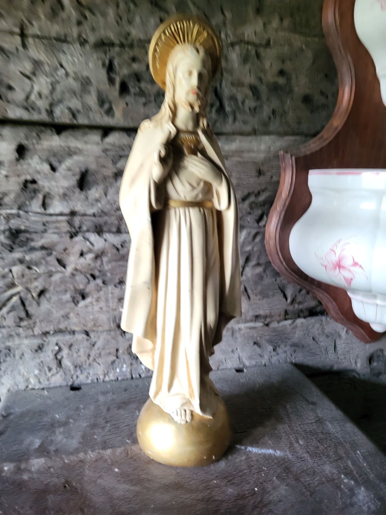 Sygnowana figura Pan Jezus Najświętsze Serce
