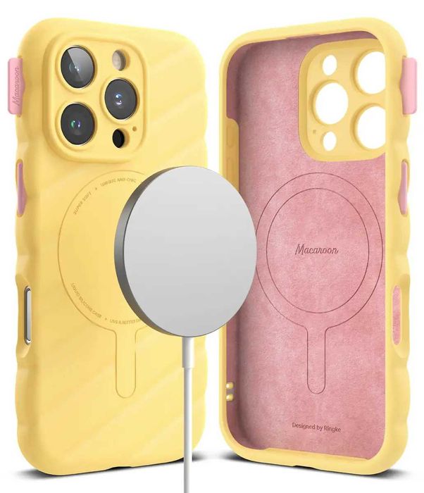 Чехол Ringke Macaron Silicone Magnetic для iPhone 16 Pro Yellow