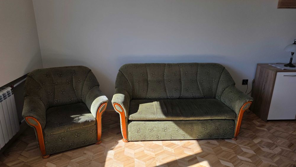 Rozkładana Kanapa/Sofa + 2 Fotele