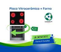 Pack Encastre Placa Vitrocerâmica 4 zonas + Forno 8 funções JOCEL