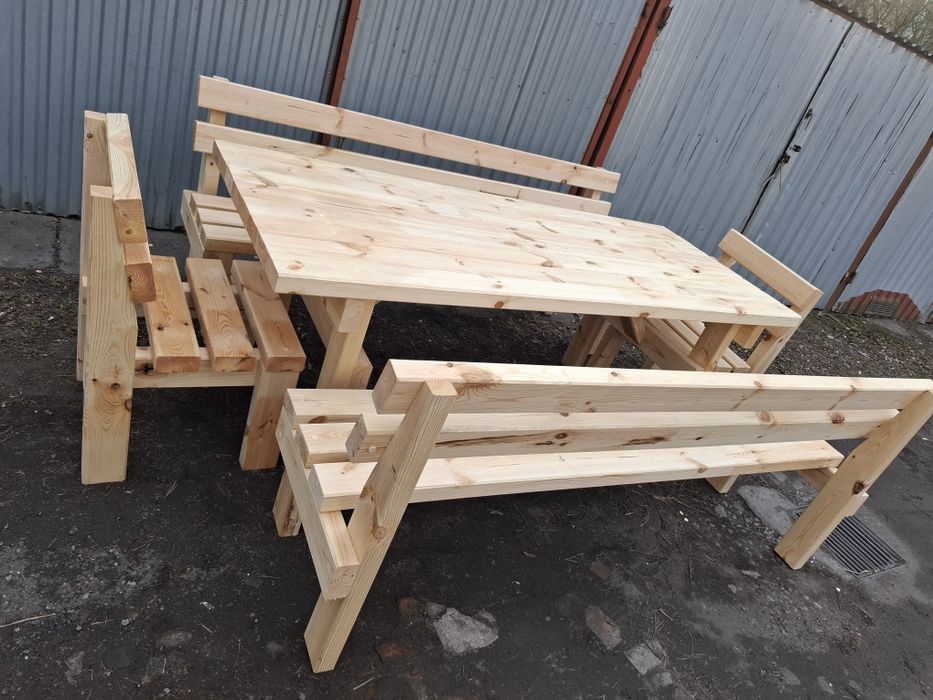 Meble ogrodowe, stół, ławka, krzesła
