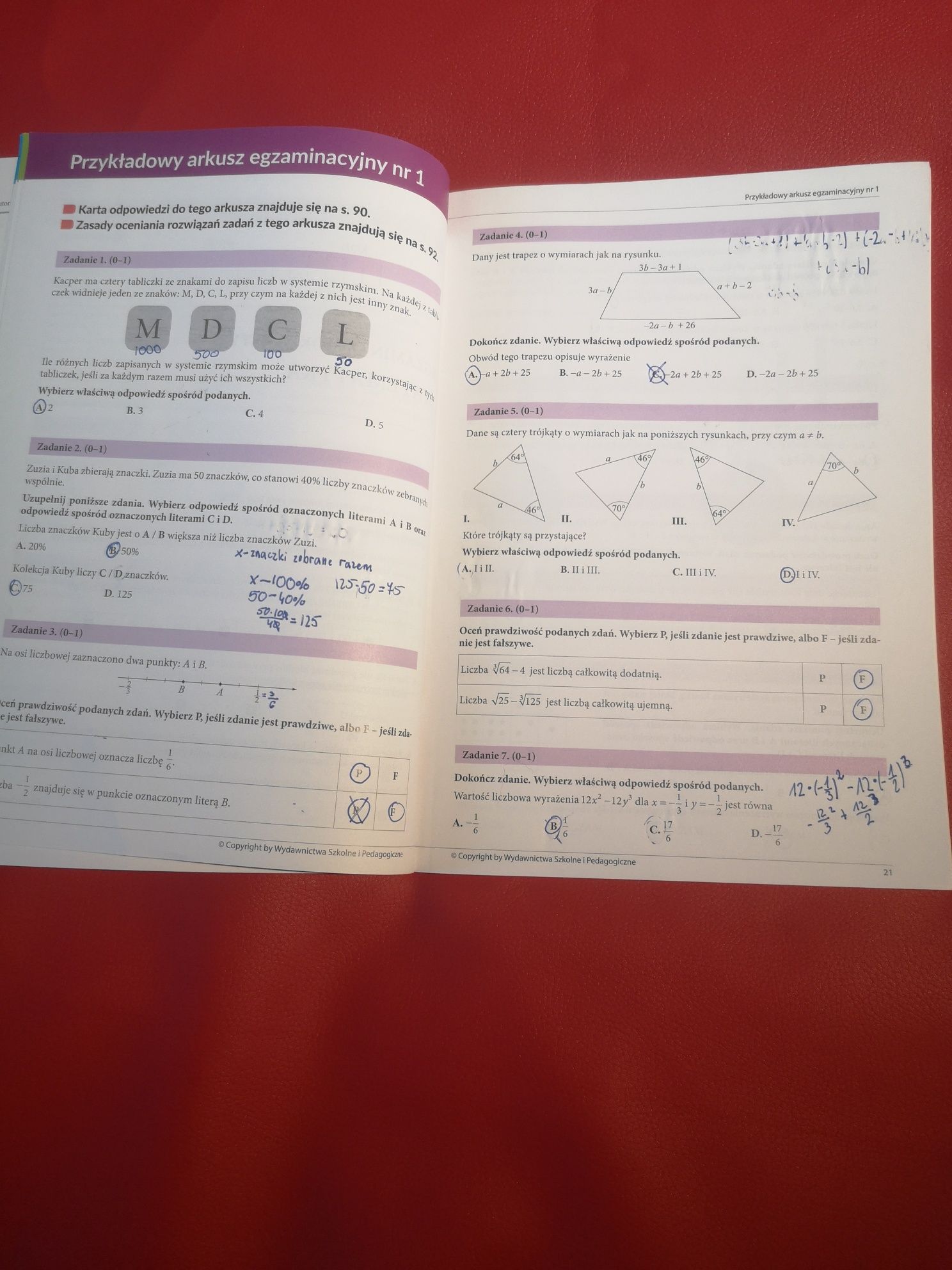 Arkusze I Odpowiedzi dla 8-klasisty matematyka