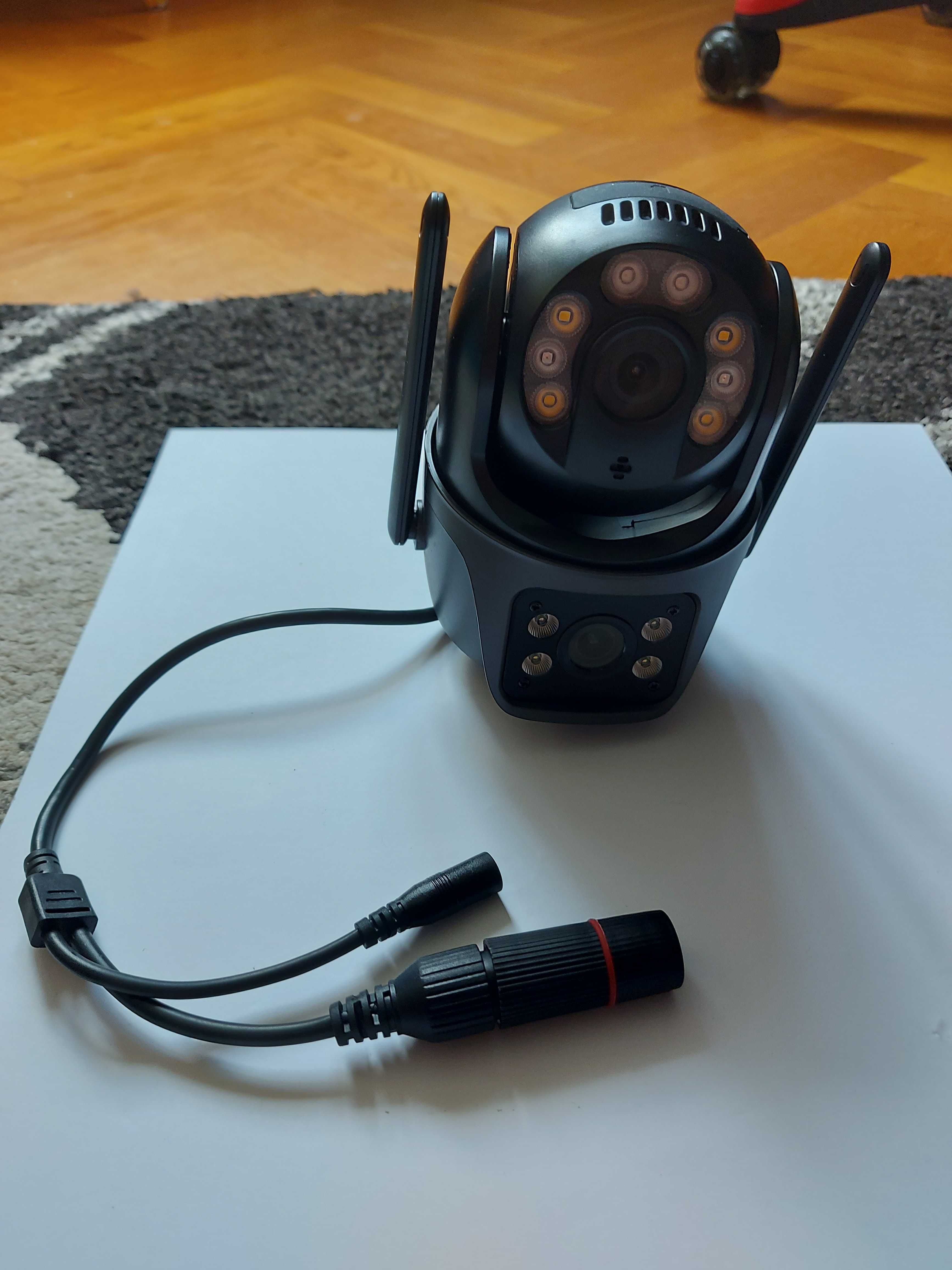NOWA Wi-fi kamera 360, 2 obiektywy, monitoring, alarm, zewnętrzna,zoom