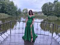 Выпускное платье зеленое с блестками