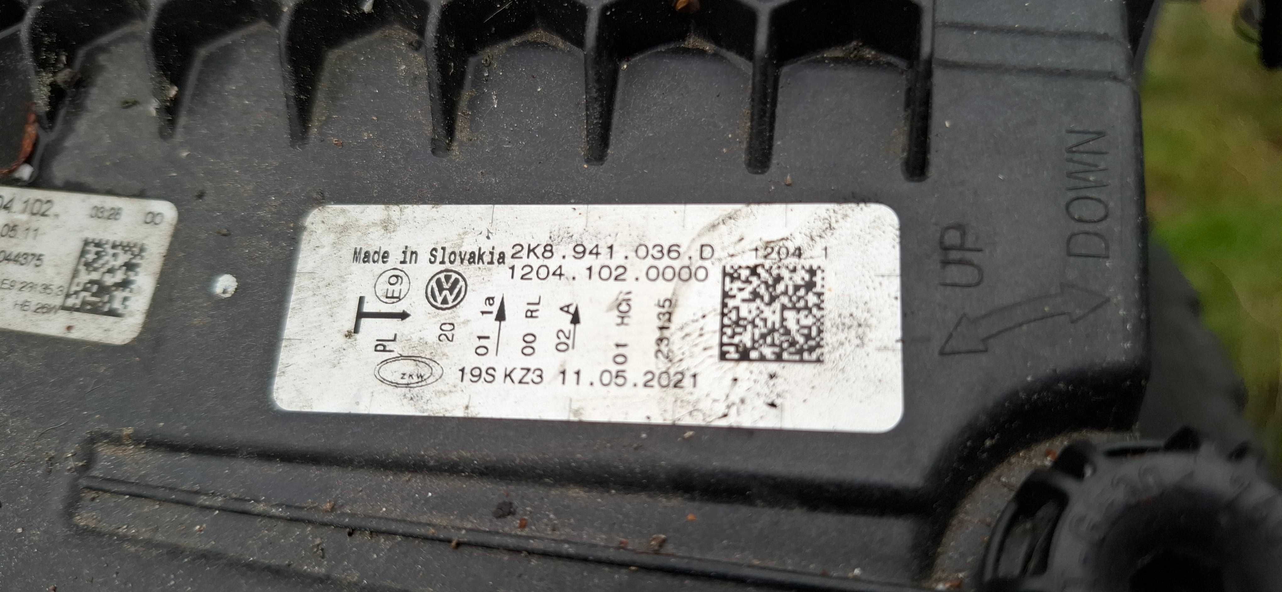 lampa na części vw caddy prawy przód full led