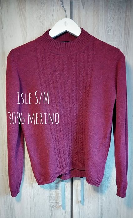 Sweter ciepły wełniany merino