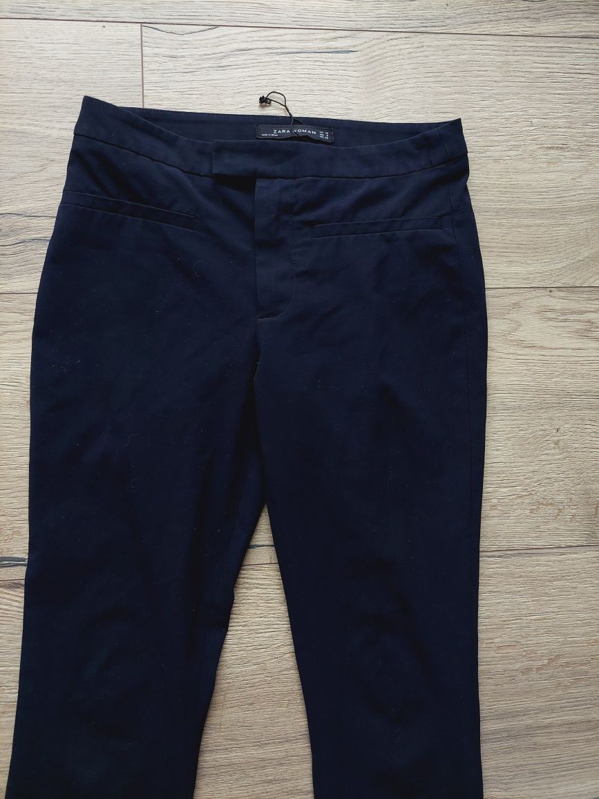 Granatowe spodnie eleganckie damskie Zara 32