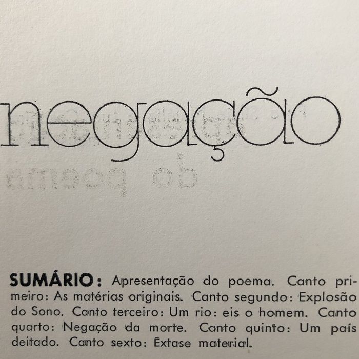 Casimiro de Brito NEGAÇÃO DA MORTE (Primeira edição) 1974