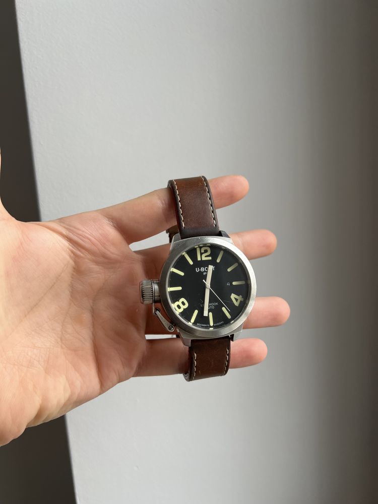 Zegarek U-Boat Men's UB-1107-1 Classico 45mm Black Dial Leather Watch