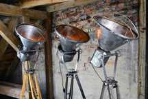 Lampa stojąca na statywie LOFT GLAMOUR boho loft typu reflektor teatra