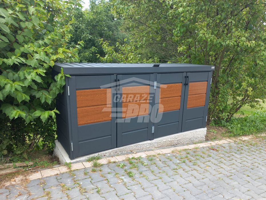 Zabudowa koszy na śmieci obudowa kubłów 235x65x110 cm 4x120L GP340