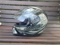 Kask na motor, srebrny.