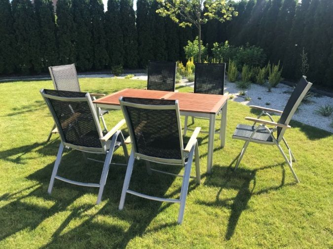 nowe MEBLE OGRODOWE stół ogrodowy i aluminiowe krzesła do ogrodu