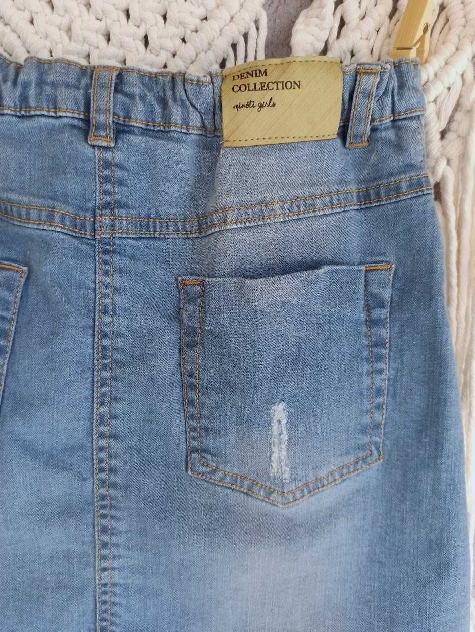 MINOTI NOWA! Spódnica denim jeans rozpinana 152/158