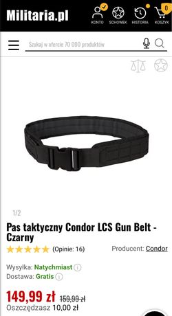 Pas taktyczny Condor LCS Gun Bell do broni- strzelnica i nie tylko