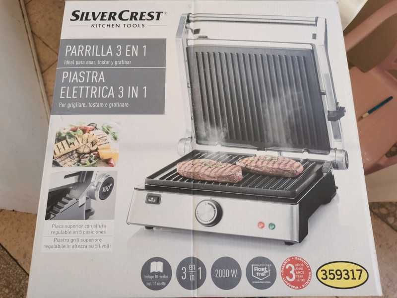 Grelhador tostadeira 3 em 1 Silvercrest
