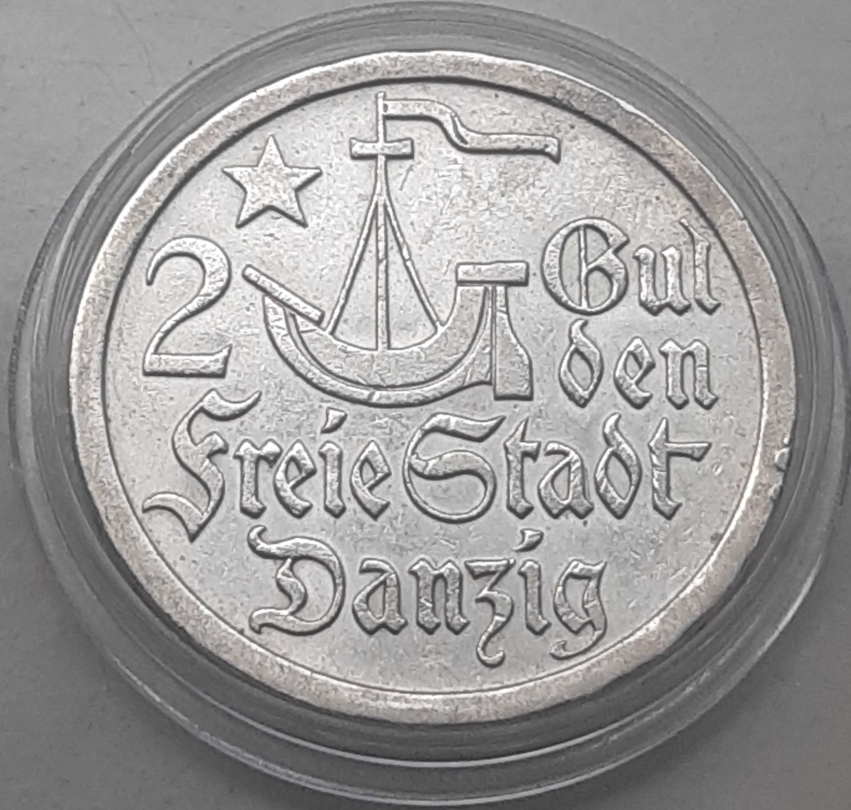 Moneta obiegowa Wolne Miasto Gdańsk 2 Guldeny 1923 Koga