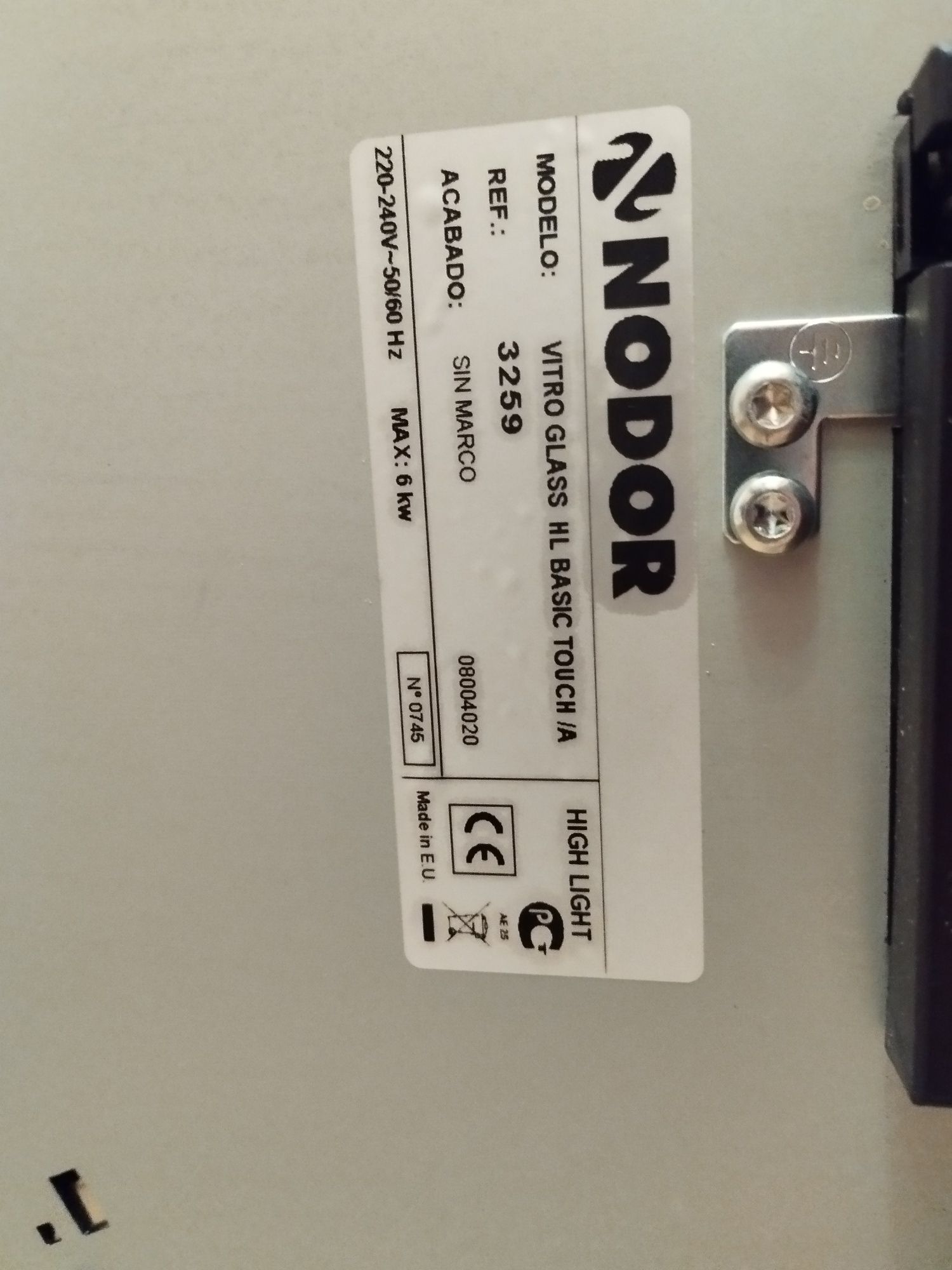 Placa de vitroceramica Nodor 3259

MODELO:

VITRO GLASS HL BASIC TOUCH