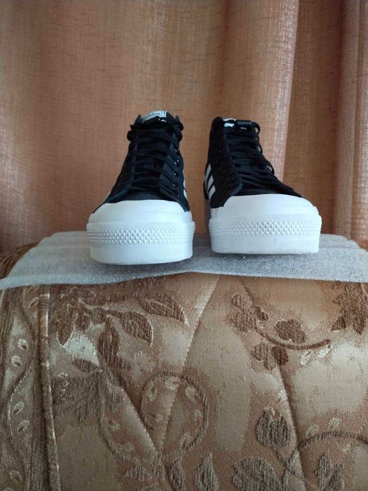 Кеди високі чорні adidas - nizza platform mid розмір 38 устілка 24 см