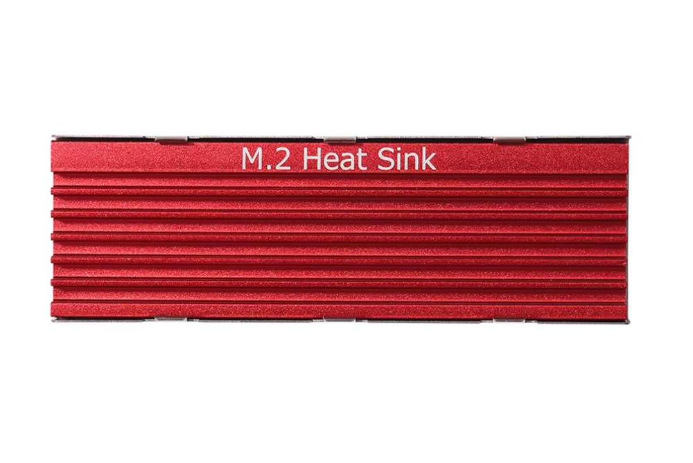 Радиатор для SSD M.2 2280 (F1R, red) с прокладками.