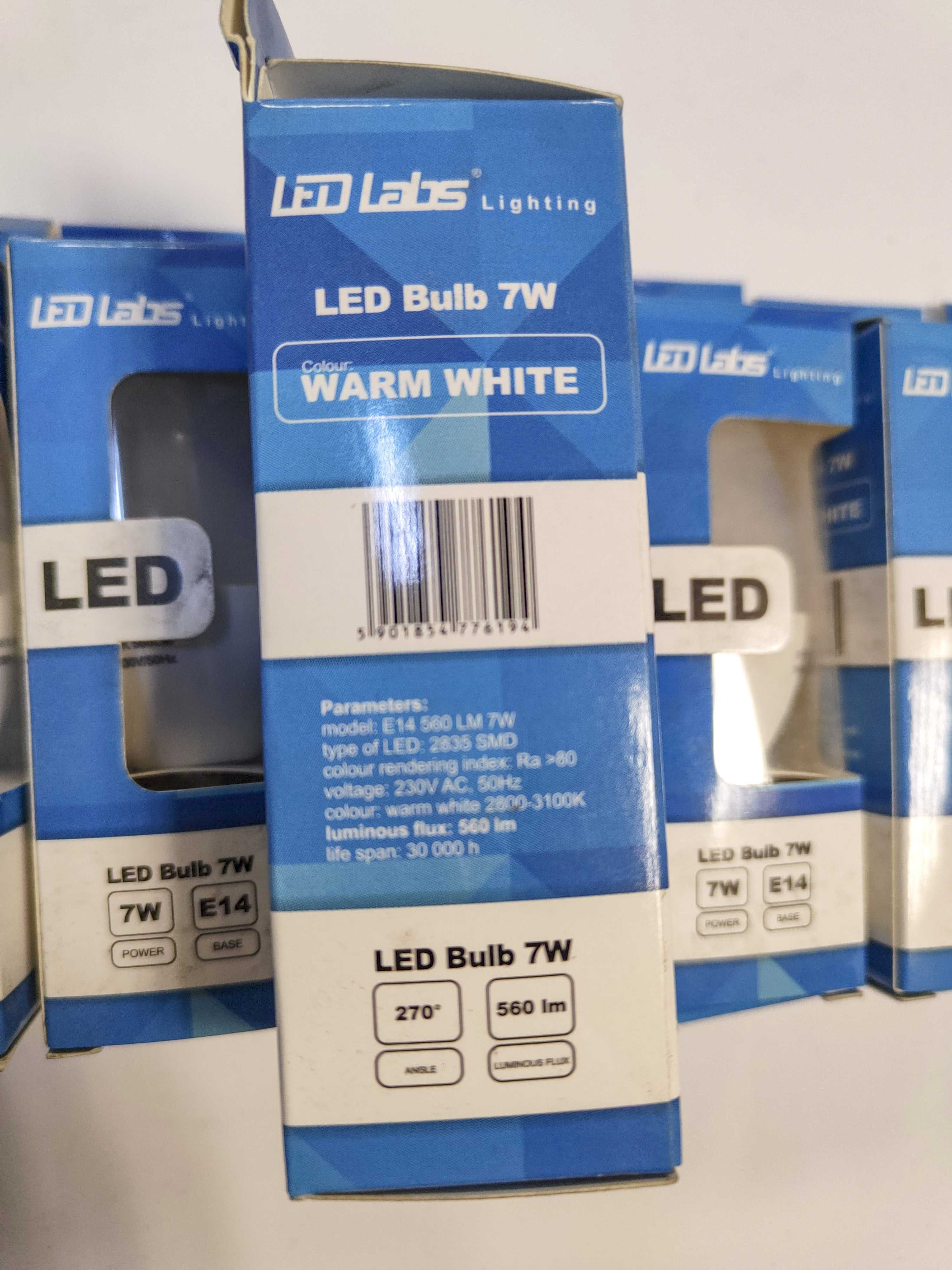 Żarówki LED 7szt. e14 7W świeczka barwa ciepła