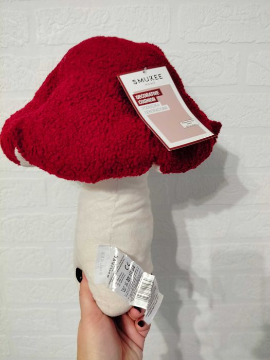 Poduszka materiałowy grzyb grzybek czerwony muchomor 32cm Smukee