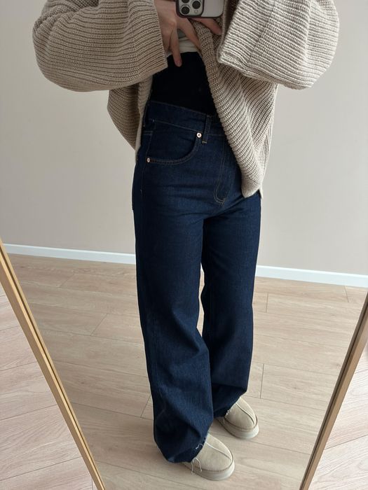 джинси WIDE LEG темно сині 34 розмір