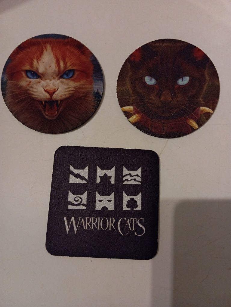 3 podkładki pod kubek Warrior Cats Wojownicy