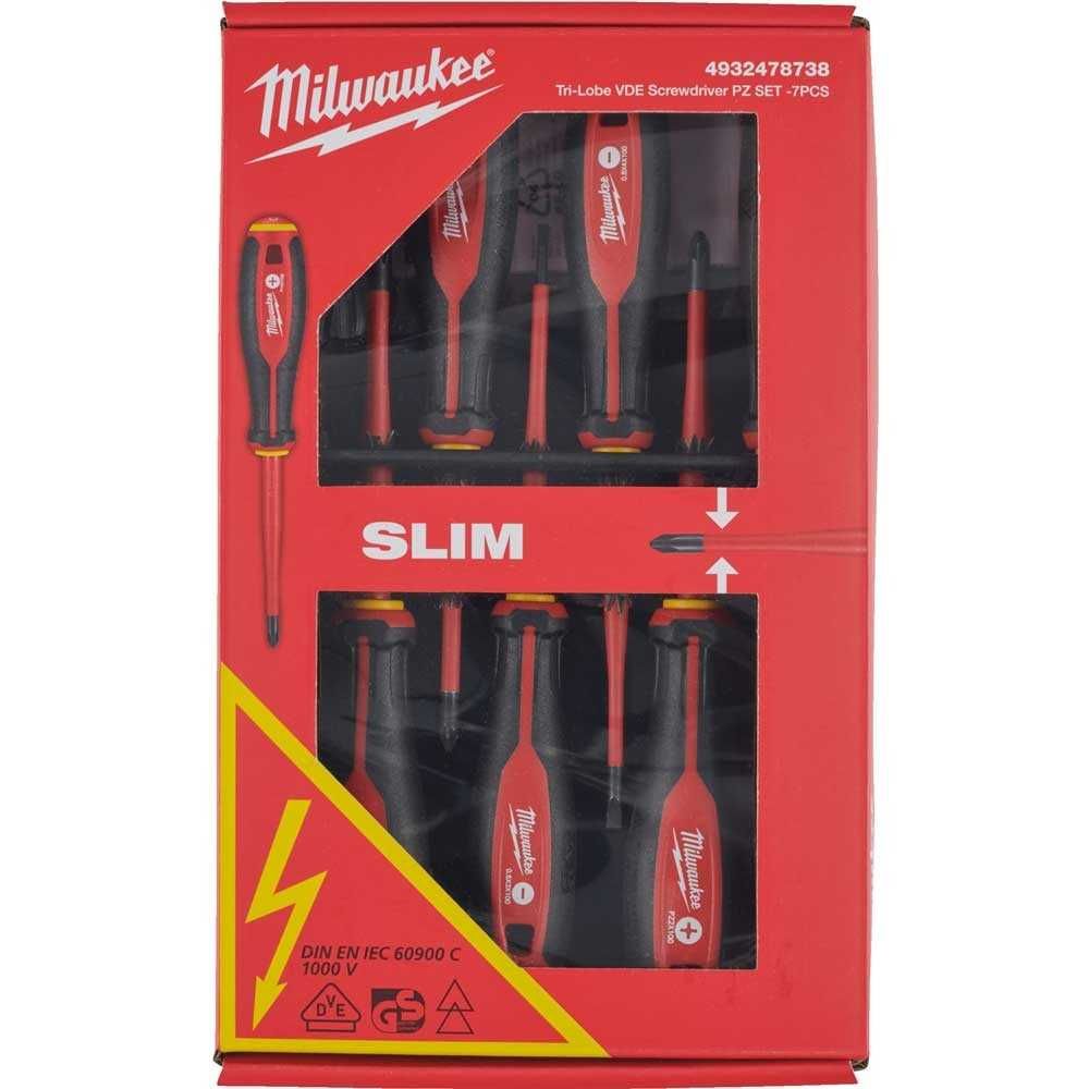Набір діелектричних викруток Milwaukee 5 шт PZ/SL + тестер напруги