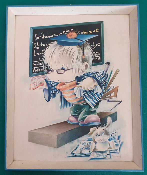 Aluno sabichão - Quadro infantil - vintage