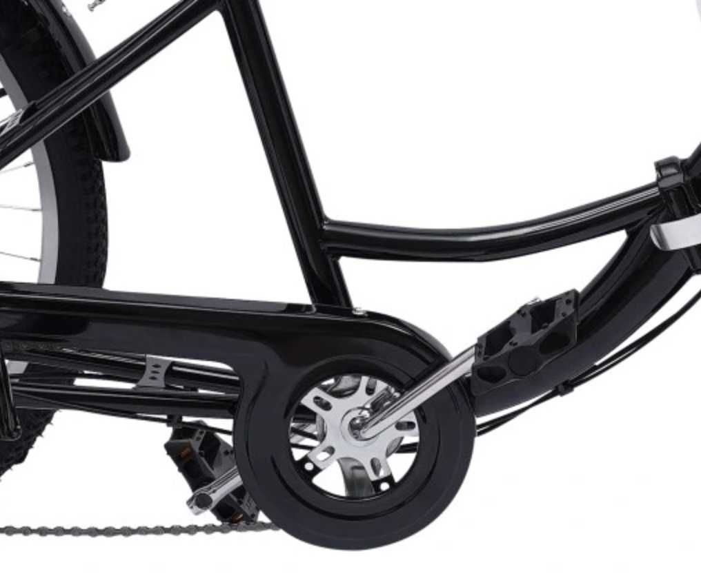 Stabilny trójkołowy rower 24" dla dorosłych – składany, czarny
